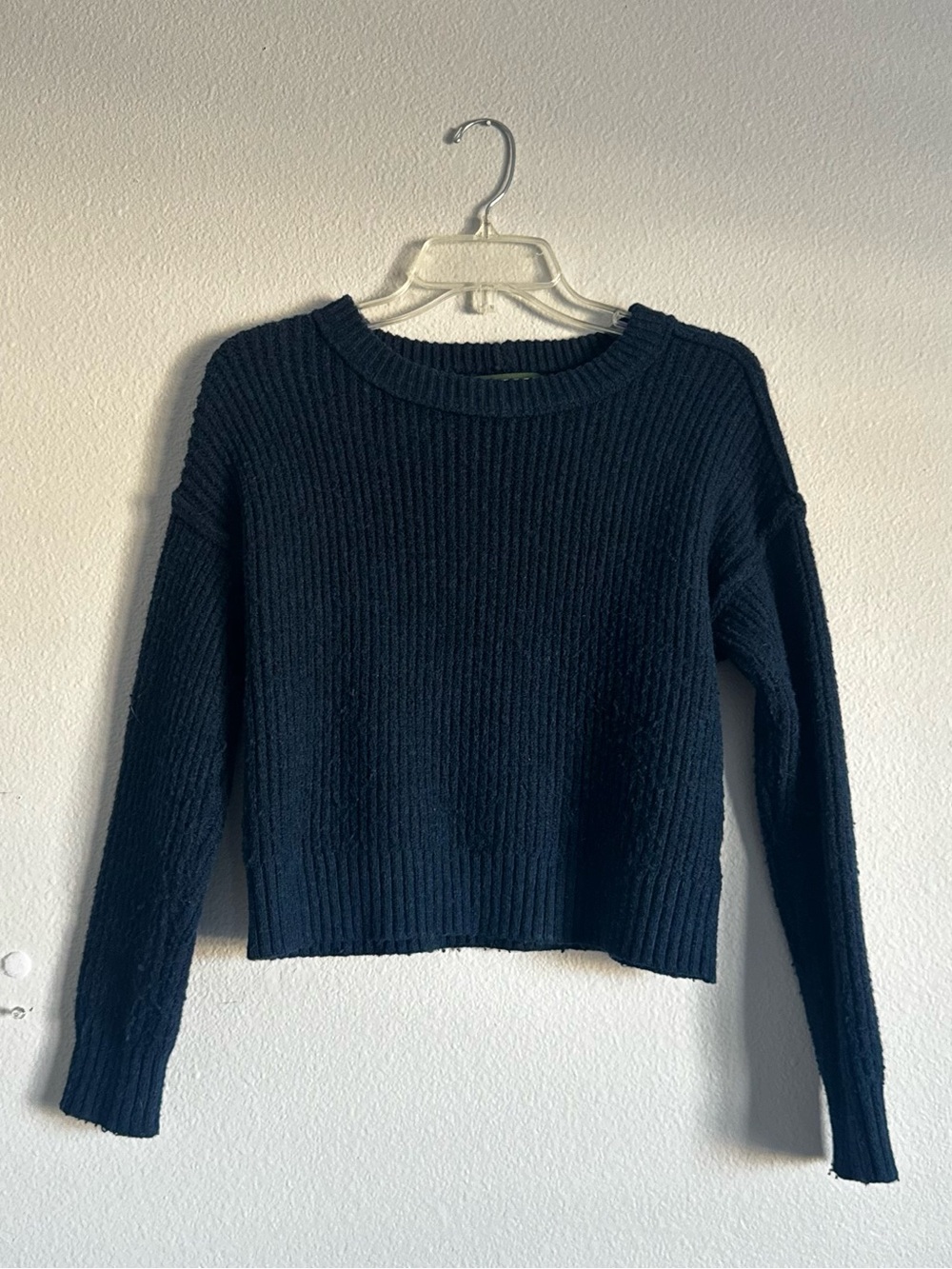 American Eagle Ribbed Sweater | Navy Blue